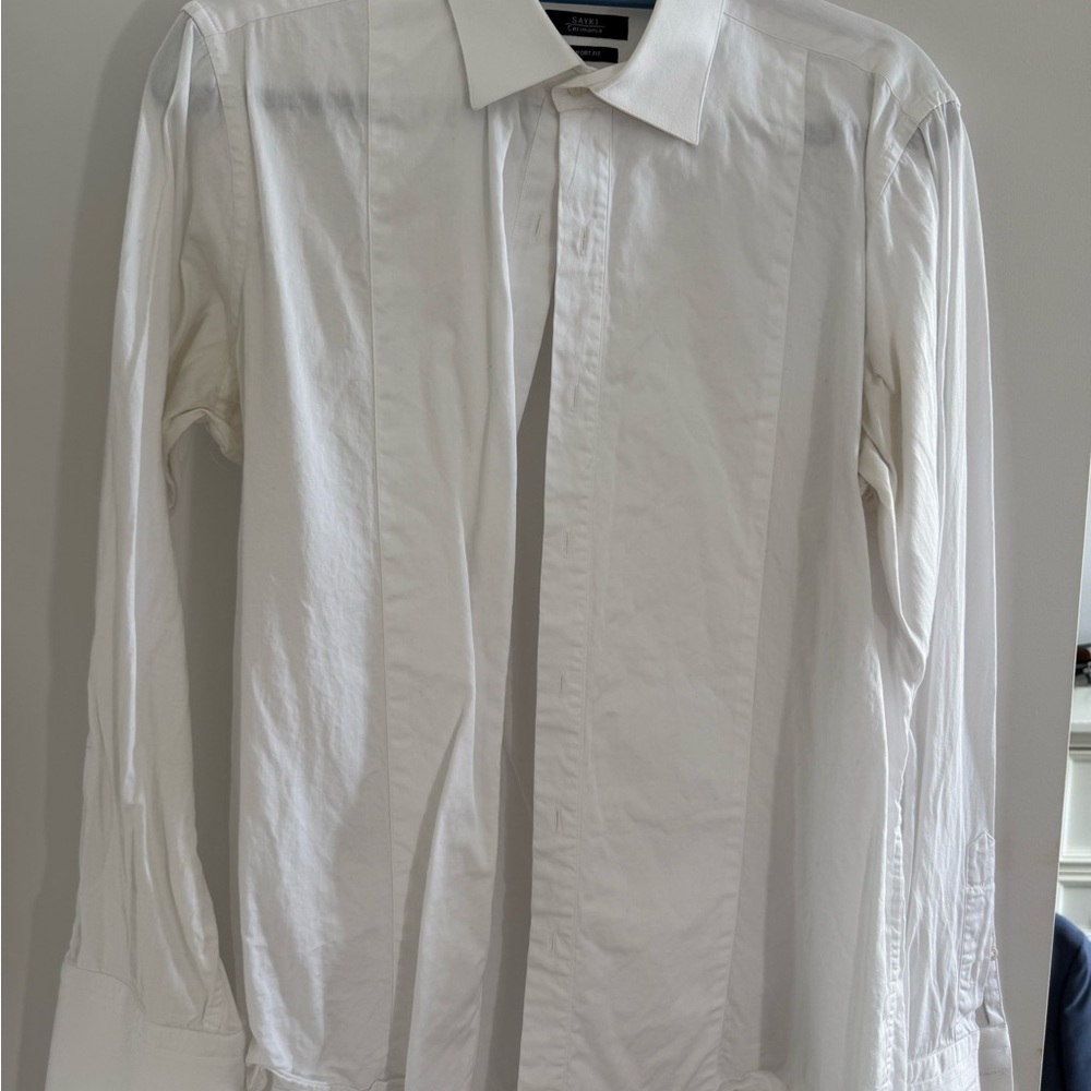 Men's White Tuxedo Shirt - Sayki